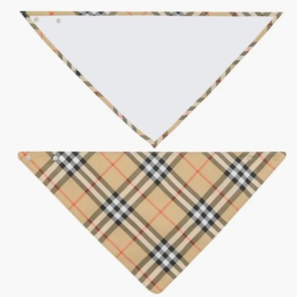 NWT Burberry Check Cotton Two-piece Bib Set